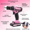 thumbnail image 2 of Taladro Electrico Inalambrico,kit Taladro Eléctrico Rosa 3e1 Rybro 21v, 2 of 5