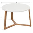 thumbnail image 2 of Kate and Laurel Rioux Round Coffee Table, 26 x 26 x 18, White and Natural Wood, Wooden Coffee Table, 2 of 6
