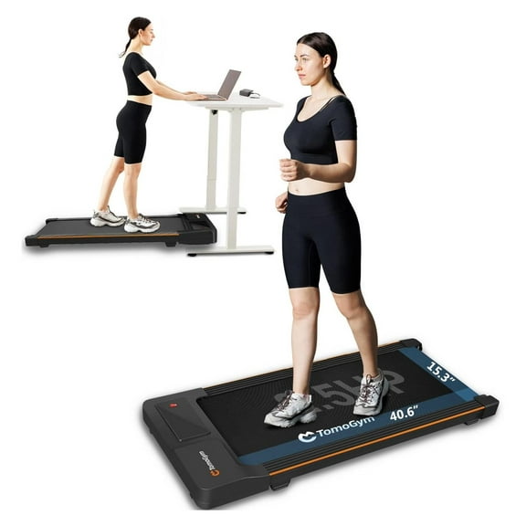 Walking Pad, 2-in-1 Treadmill for Home & Office, Portable Under Desk Treadmill Walking Jogging Machine with Control Black