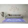 thumbnail image 3 of Ahgly Company Indoor Square Medallion Blue Traditional Area Rugs, 6' Square, 3 of 4