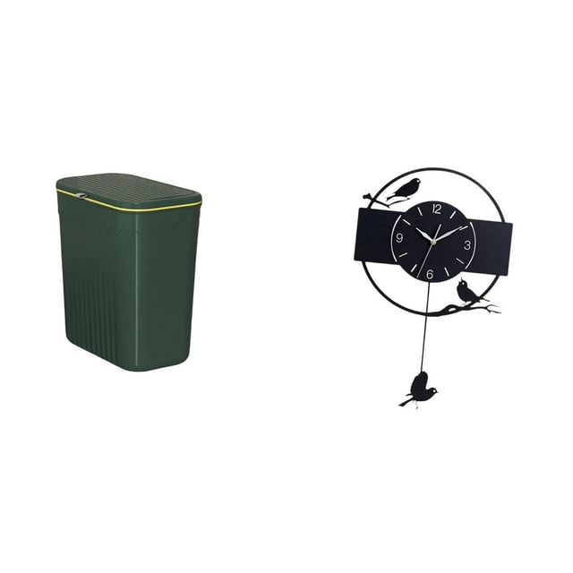 Cesto De Basura De Cocina Que Ahorra Espacio Y Reloj De Pared Minimalista Con Diseño De Pájaro, Soporte Decorativo De Acrílico Para Baño, Sala De Manualidades, Estudio Y Sala De Estar.