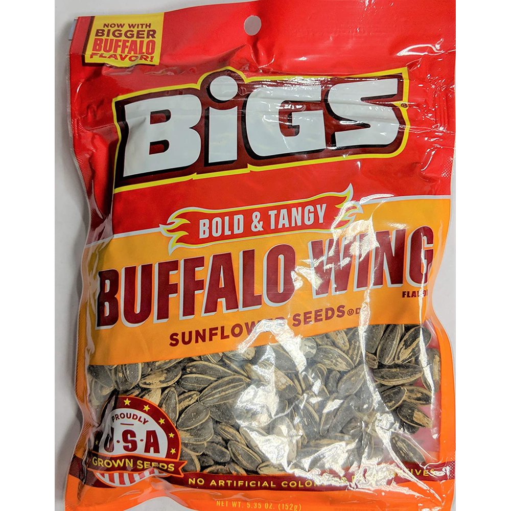 Bigs Bold and Tangy Buffalo Wing Sunflower Seed, 5.35 Ounces (Pack of 3)