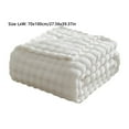 thumbnail image 3 of Btomtd 30"x40" Thick Heavyweight Flock Throw Blanket Soft Plush Nap Bed Blanket Multi Scenario Sofa Resting Blanket, White, 3 of 6