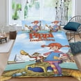 thumbnail image 2 of Pippi Calzaslargas Conjunto de sábanas temático, trío de piezas, cómodo y amigable con la piel, diseño único, regalo de decoración para el hogar para familiares, amigos y fans,140cm *210cm, 2 of 6
