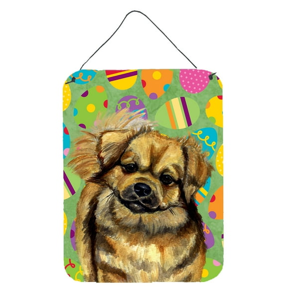 Tibetan Spaniel Easter Eggtravaganza Wall or Door Hanging Prints