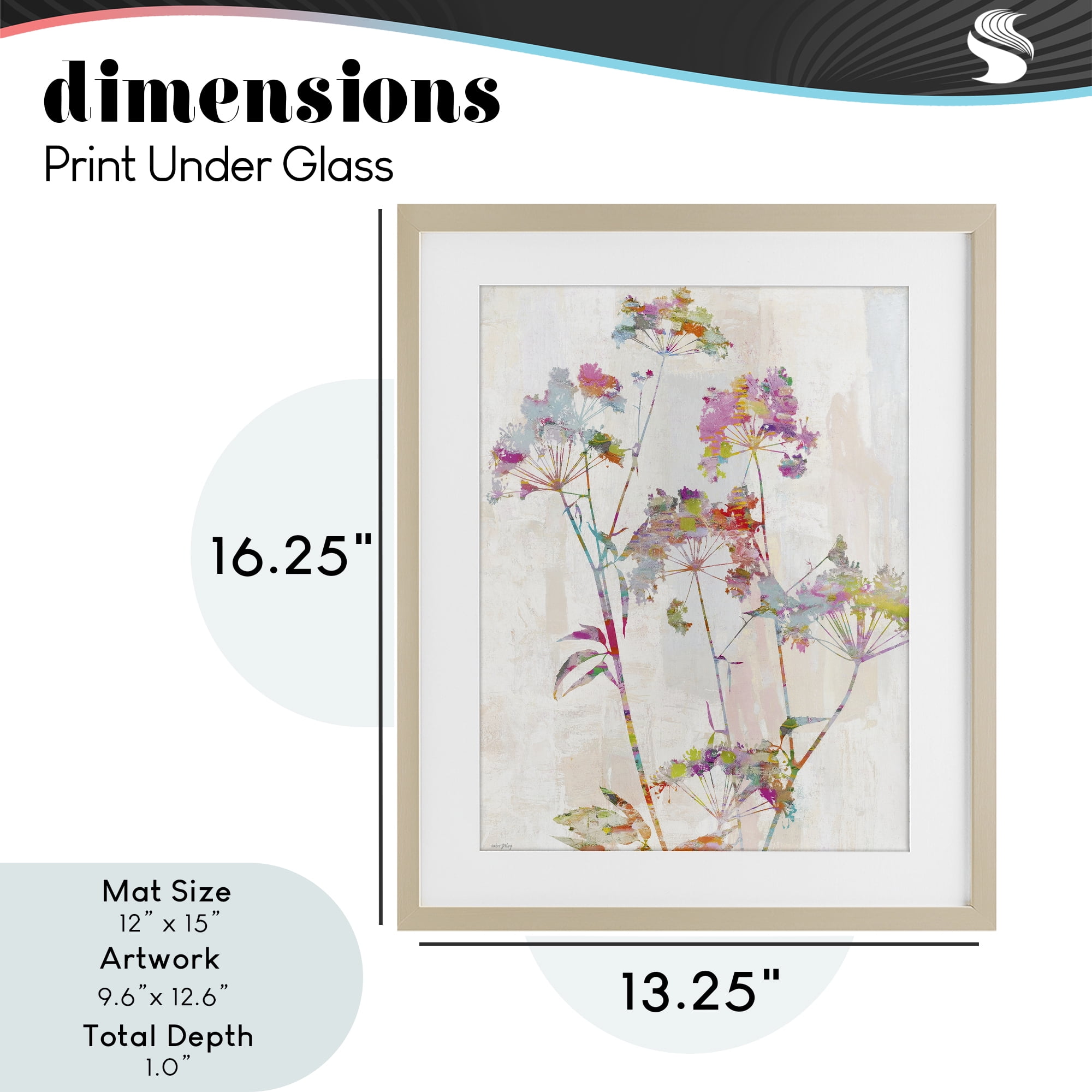 Kaleidoscopic Delicate Herbs Birch Framed Print Under Glass, design by Amber Sterling