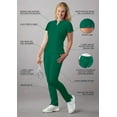 thumbnail image 3 of Adar Addition Go-Higher Scrub Set For Women - Notched V-Neck Scrub Top & Skinny Cargo Scrub Pants - A9600 - Hunter Green - XXS, 3 of 7