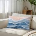 thumbnail image 3 of Blue Coastal Beach Throw Pillow Cover, Pillowcase Protectors with Zipper, Breathable Decorative Lumbar Pillow Case Cover, Modern Oil Painting Nautical Pillow Shams for Couch Sofa 16x24Inch, 3 of 8