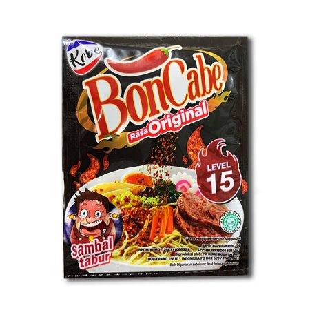 12 Sachets X Kobe Boncabe Sambal Tabur (Chili Original Flavor Level 15) Hot And Spicy Sprinkle Chili Flakes