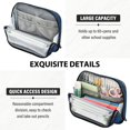 thumbnail image 5 of Standing Pencil Case with Base Large Capacity Stationery Pouch Pen Bag with Zipper for Women Men Dark Blue Fan-shaped Pattern, 5 of 7