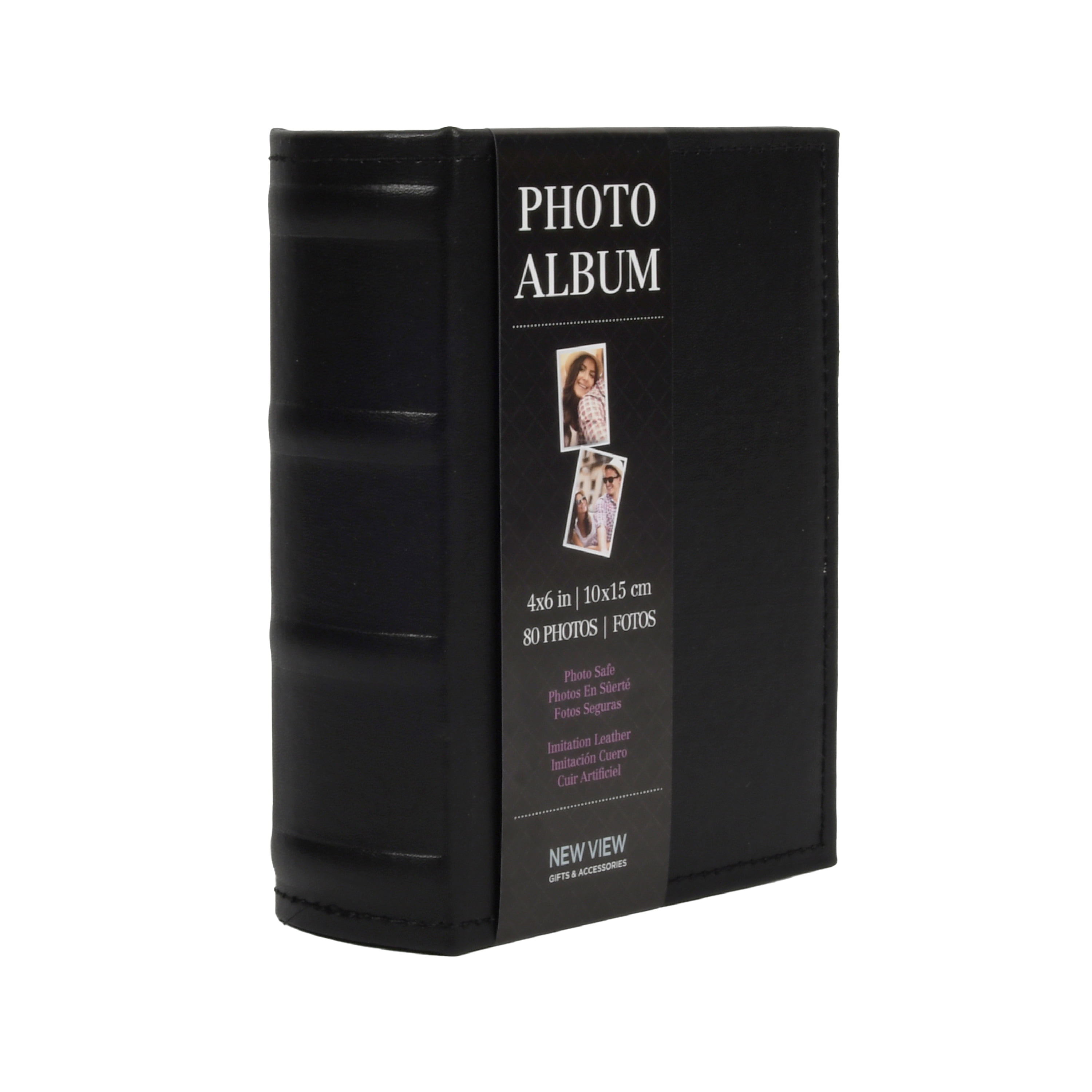 (2 pack) New View Gifts Faux Leather Mini Photo Album-Black