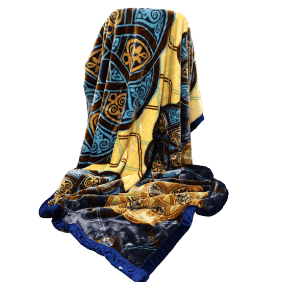 Heavy Korean Faux Mink Fleece Blanket 2 Ply Reversible Silky Soft Plush Warm Blanket, Great for Autumn/ Winter Seasons Queen