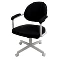 thumbnail image 2 of 4 - Swivel Metal Dining Caster Chair M-70 - Black Vinyl on White Chairs, 2 of 4