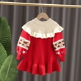 thumbnail image 4 of Godderr Baby Girls Long Sleeve Dress for Newborn Toddler Winter Knit Dress Velvet Christmas Dress Comfortable Classic Dress for 9M-6Y, 4 of 5