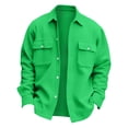 thumbnail image 6 of LISTHA Men's Casual Flap Pocket Button Front Long Sleeve Jackets Green M, 6 of 6