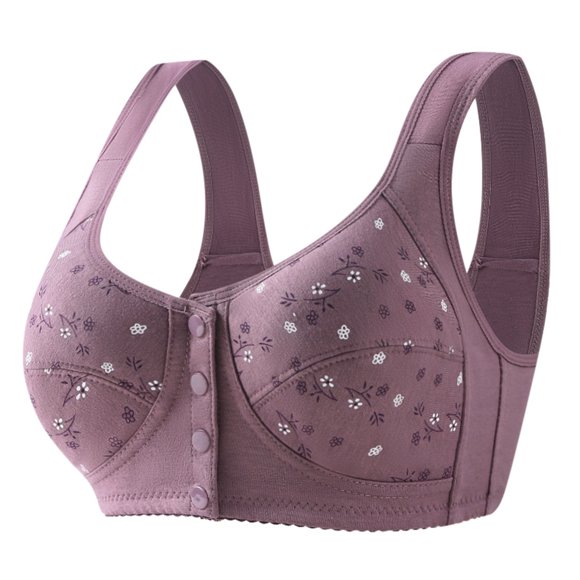 Bmisegm Soutien-Gorge Confortable pour Femmes, Gilet Doux à Boutons devant, Grande Taille, pour Dames Matures, avec Conception Sans Armature pour Usage Quotidien, Violet 42