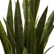 Nearly Natural 35 Sansevieria Artificial Plant in Plastic Planter, Green