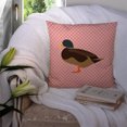 thumbnail image 3 of Silver Bantam Duck Pink Check Fabric Decorative Pillow, 3 of 4