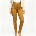 thumbnail image 3 of Women's High Waist Tan Skinny Jeans with Pockets, Stretch Casual Denim Pants, 3 of 8