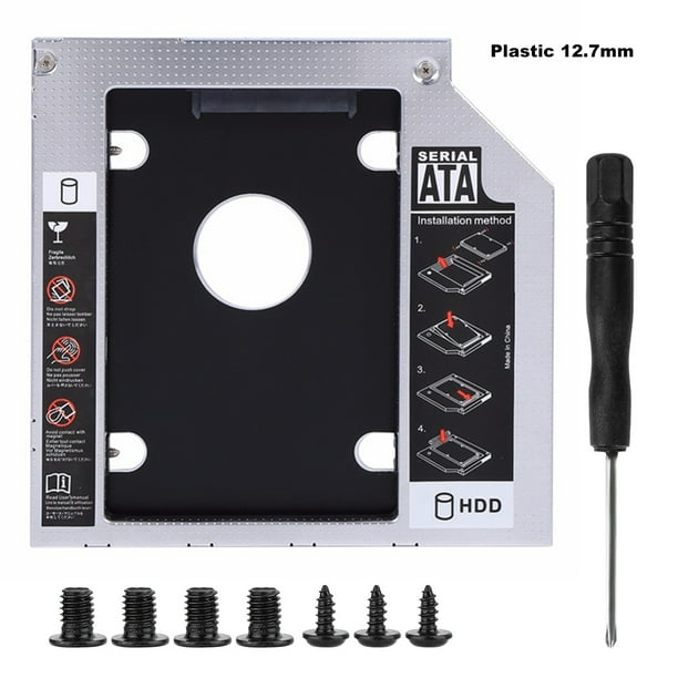2nd HDD Caddy SSD Disco Duro SATA 3.0 Aluminio/Plástico para Laptop