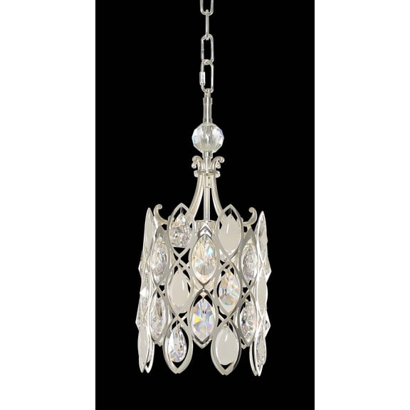028750-017-FR001-Allegri Lighting-Prive - One Light Mini Pendant   Two Tone Silver Finish with Firenze Clear Crystal