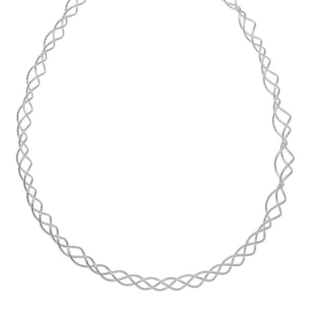 Coiled Necklace in Rhodium-Plated in Sterling Silver