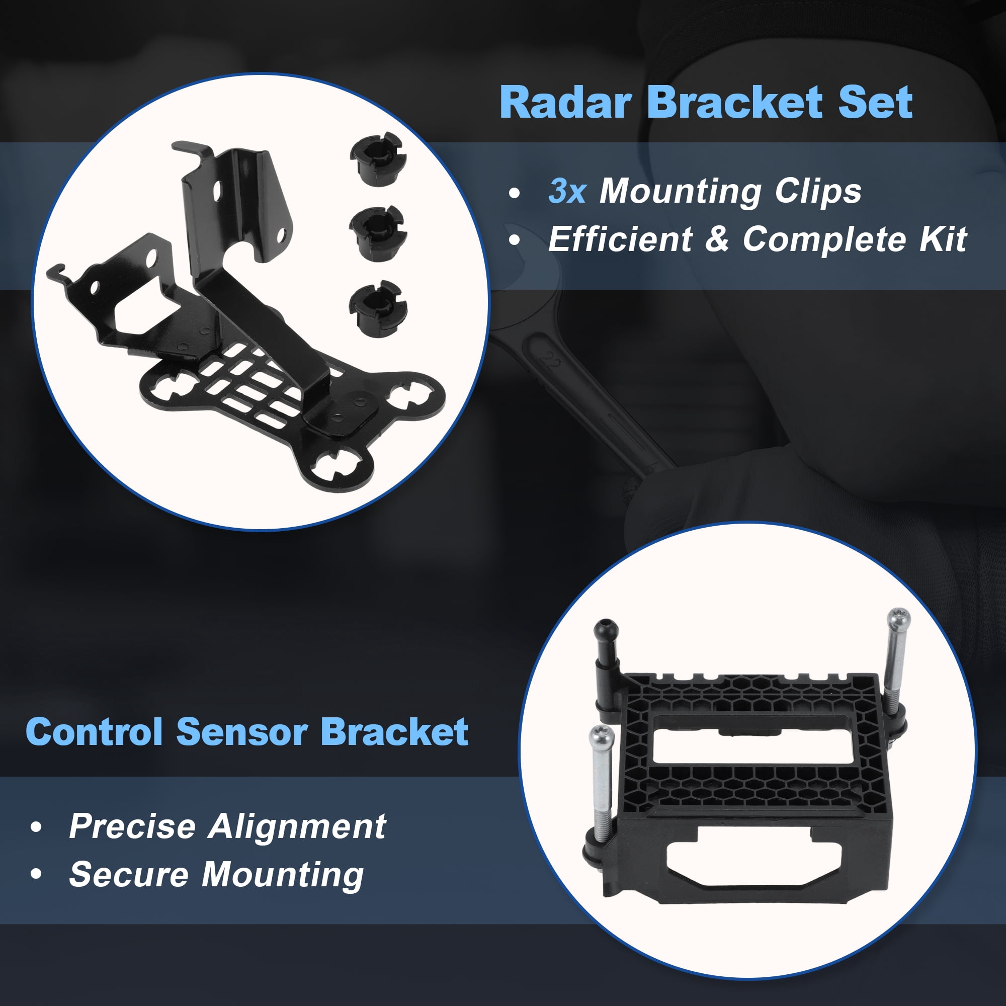 Unique Bargains Radar Bracket Set for Honda Civic 2019-2021 with 3 Mounting Clips