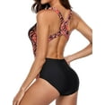 thumbnail image 4 of Women's X Back One Piece Athletic Swimwear Printed Training Slimming Bathing Suit, 4 of 5