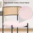 thumbnail image 5 of STARY Upholstered Dining Chair Set of 4, Rattan Backrest Kitchen Chair, Pink, 5 of 8