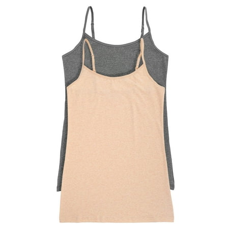 

Felina | Organic Cotton Camisole 2-Pack | Plant-Based Dyes | Hypoallergenic (Wheat Slate Medium)