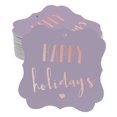 thumbnail image 1 of Inkdotpot Pack Of 50 Real Rose Gold Foil Bracket Shape Paper Tags Happy Holiday Favor Hang Tags, 1 of 6