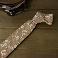 thumbnail image 2 of Spring Notion Men's Floral Print Cotton Skinny Tie, 2 of 3
