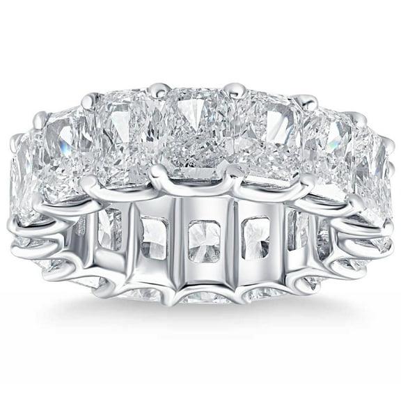 Pompeii 11 1/2Ct TW Radiant Cut Diamond Eternity Ring 14k Gold or Platinum Lab Grown