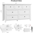 thumbnail image 2 of White 7 Drawer Dresser for Bedroom, 54" Wide Large Dresser with Deep Drawers & Metal Knobs, Modern Wooden Chests of Drawers for Entryway, Hallway, 2 of 7
