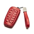 thumbnail image 2 of Vitodeco Leather Smart Key Fob Case Cover Protector Compatible with Genesis GV70, GV80, G70, G80 (2021-2025 Models) - 6-Button, Red, 2 of 6