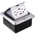 thumbnail image 2 of Caja de tomacorriente de piso Timcorr empotrable eléctrica impermeable con receptáculo 20 A y cargadores USB 4,8 A, 2 of 8