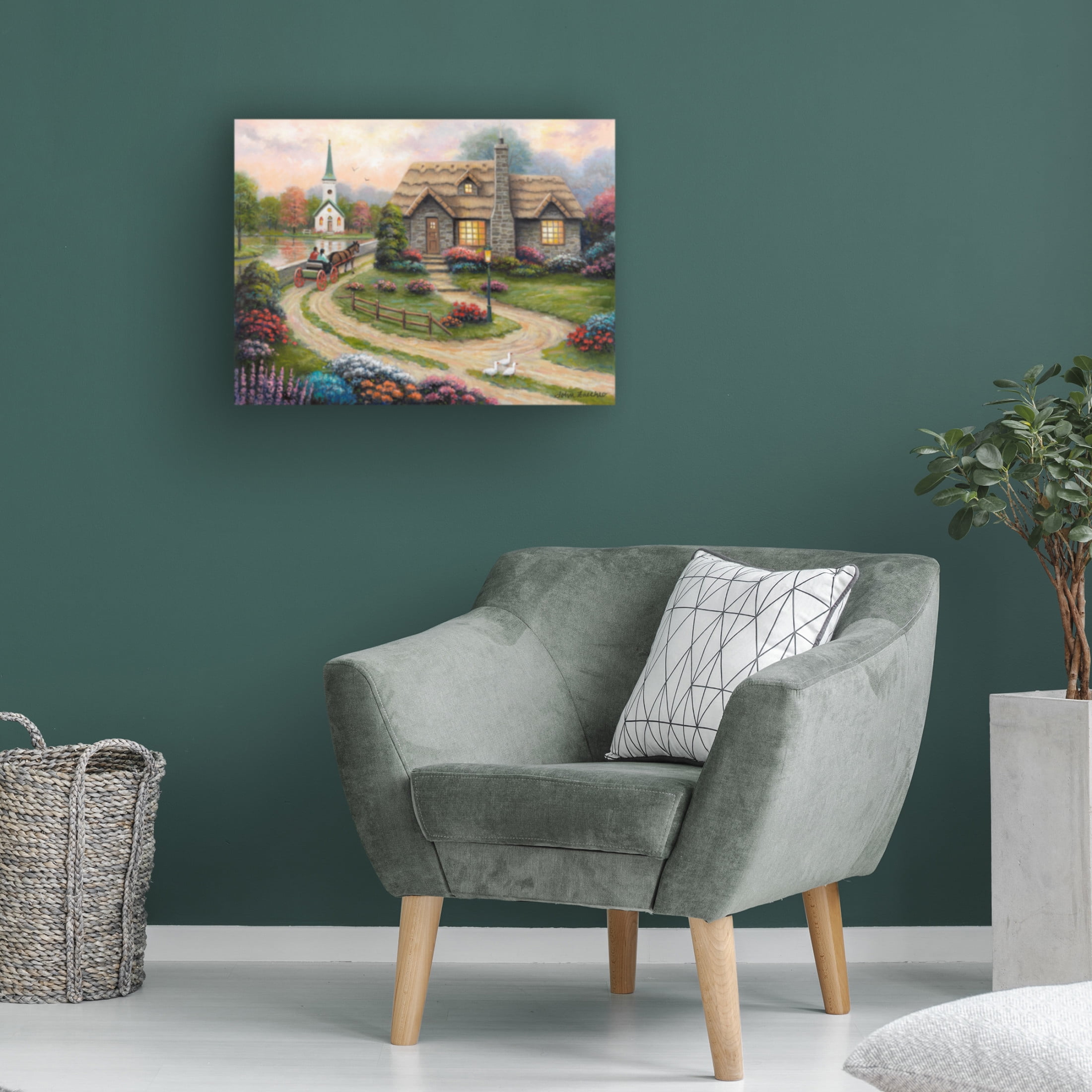 Canvas Wall Art - John Zaccheo 'Carriage Ride at Dusk' Wall Art for Living Room, Bedroom, or Office Décor by Trademark Fine Art - 32 x 24 Inches