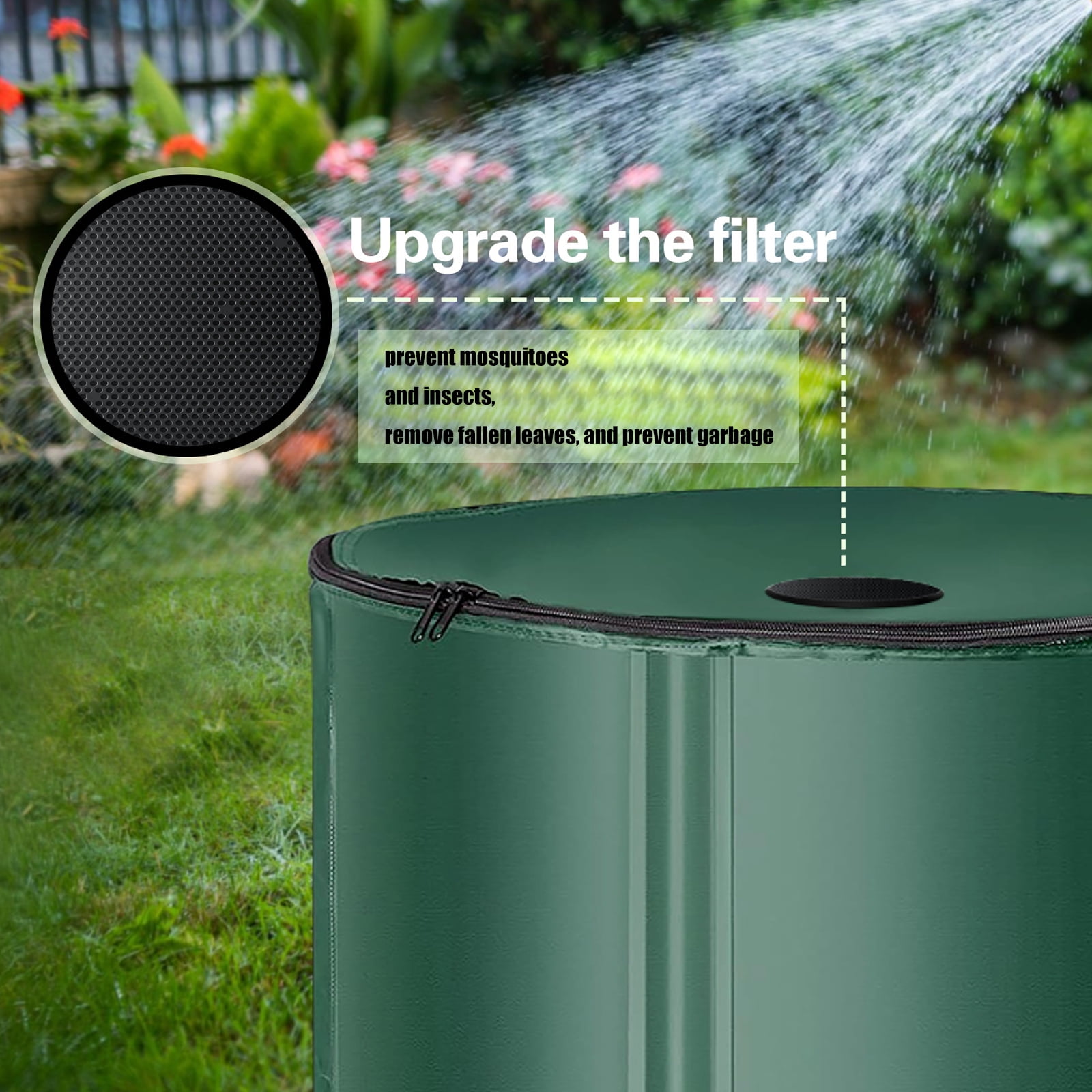 Water Container Rainwater Collector for Domestic Use Space Saving Large Storage Cistern For Indoor Outdoor Bucket