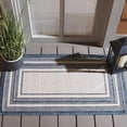 thumbnail image 2 of Safavieh Courtyard Ercan Bordered Indoor/Outdoor Area Rug, Ivory/Navy, 2'3" x 4', 2 of 16