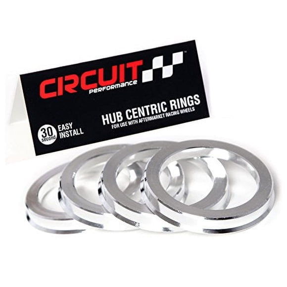 Circuit Performance 73.1mm OD to 60.1mm ID Silver Aluminum Hub Centric Rings