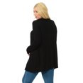 thumbnail image 3 of Pastel by Vivienne Women's Long Sleeve Jersey Plus Size Cardigan Black XXXX-Large, 3 of 3