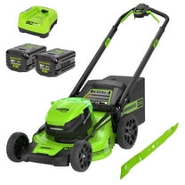 Pre-Owned Greenworks 80V 21" Cordless Battery 4-in-1 Self-Propelled Lawn Mower w/ 4.0Ah, 2.0Ah Battery & Rapid Charger