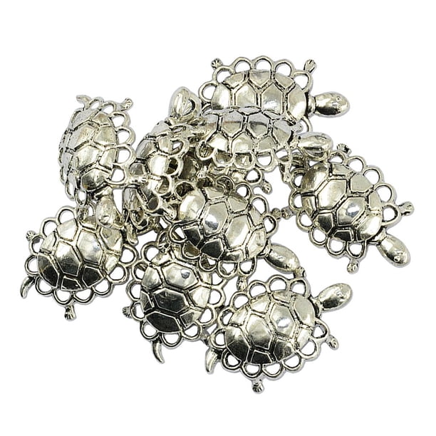 10 Piezas de Dijes Colgantes de Bricolaje - Colgantes de Plata Tibetanos Antiguos Base Colgante de Collar para Manualidades de Hallazgos de Joyería 39 x 23 x 10 mm Soledad Collar colgante base