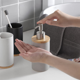 thumbnail image 2 of Dispensador de jabón de cerámica de 400 ml, estilo nórdico, dispensador de loción, dispensador de jabón para cocina y baño, color blanco, 2 of 5