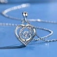 thumbnail image 3 of SFTING 925 Sterling Silver Heart Pendant Necklace Gift for Women, White Cubic Zirconia with 18in Chain, Fashionable Accessory Necklace, Mother's Day Gift for Mom Sister Friend, 3 of 6