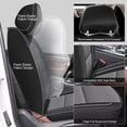 thumbnail image 4 of LAONNVIR Front Seat Covers for 2013-2022 Toyota Yaris Leather Seat Covers Waterproof Seat Protectors Automotive Seat Cushion with Airbag Compatible (Black&Grey), 4 of 5