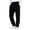 Black, variant on Mens Casual Pants Cuffed Elastic Waist Solid Color Fleece Lined with Pockets Casual Everyday Trousers