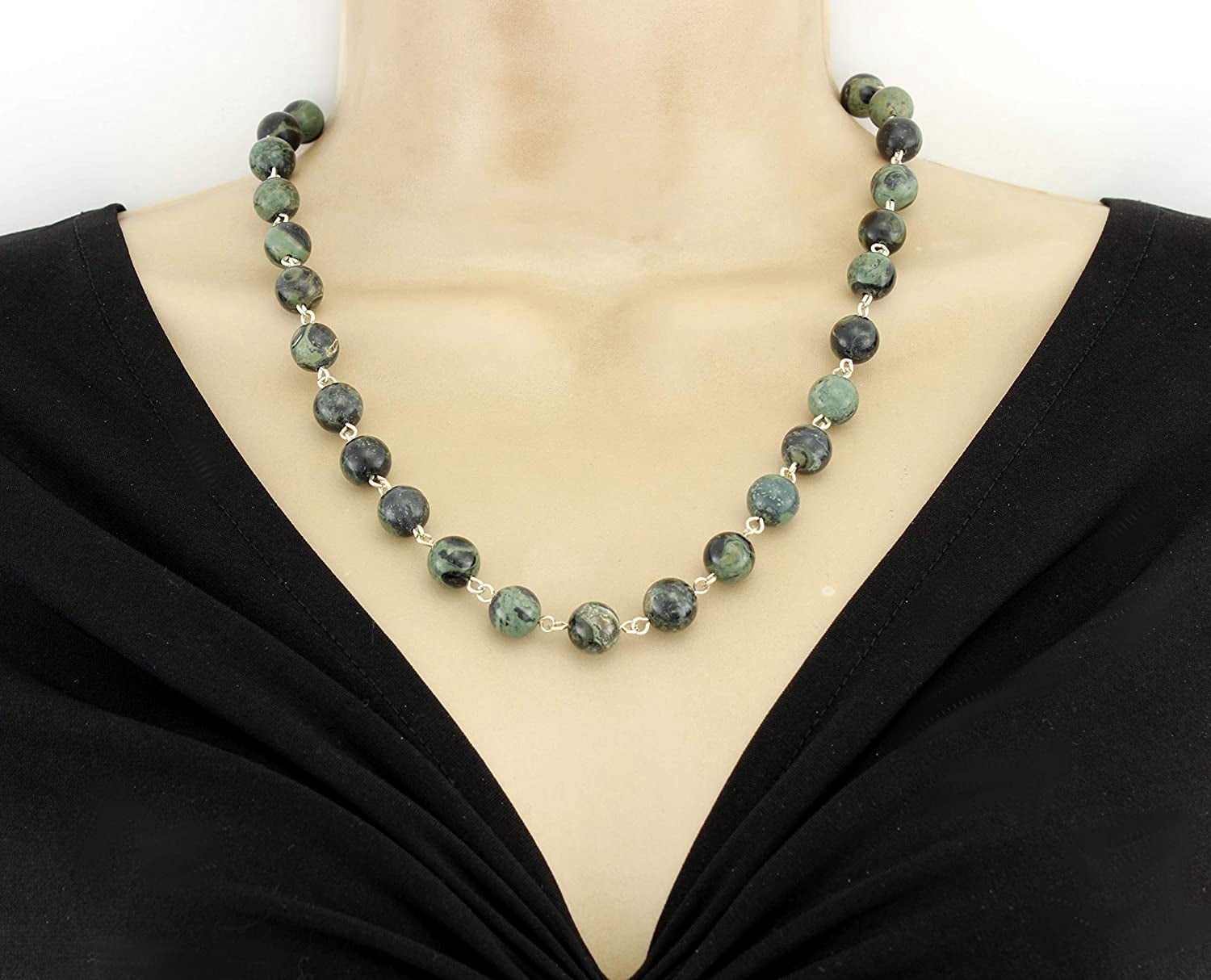 Brenda Elaine Jewelry Simple Strand of Kambaba Jasper Beads, 20