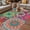 Bright Red Sky Blue Lemon Green, variant on Colorful Ethnic Outdoor Rug for Patio/Deck/Porch, Non-Slip Large Area Rug 3 x 5 Ft, National Modern Geometric Blue Green Indoor Outdoor Rugs Washable Area Rugs, Reversible Camping Rug Carpet Runner