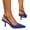 Blue, variant on Women’s Closed Toe Kitten Heels Pointed Toe Slingback Low Heels Dress Bridal Wedding Pumps Shoes